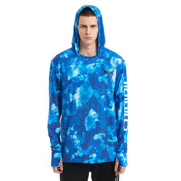 HERCULES Men's Gaiter Fishing Hoodie Sun Protection Long Sleeve Fishing Shirt Upf 50+ HERCULES